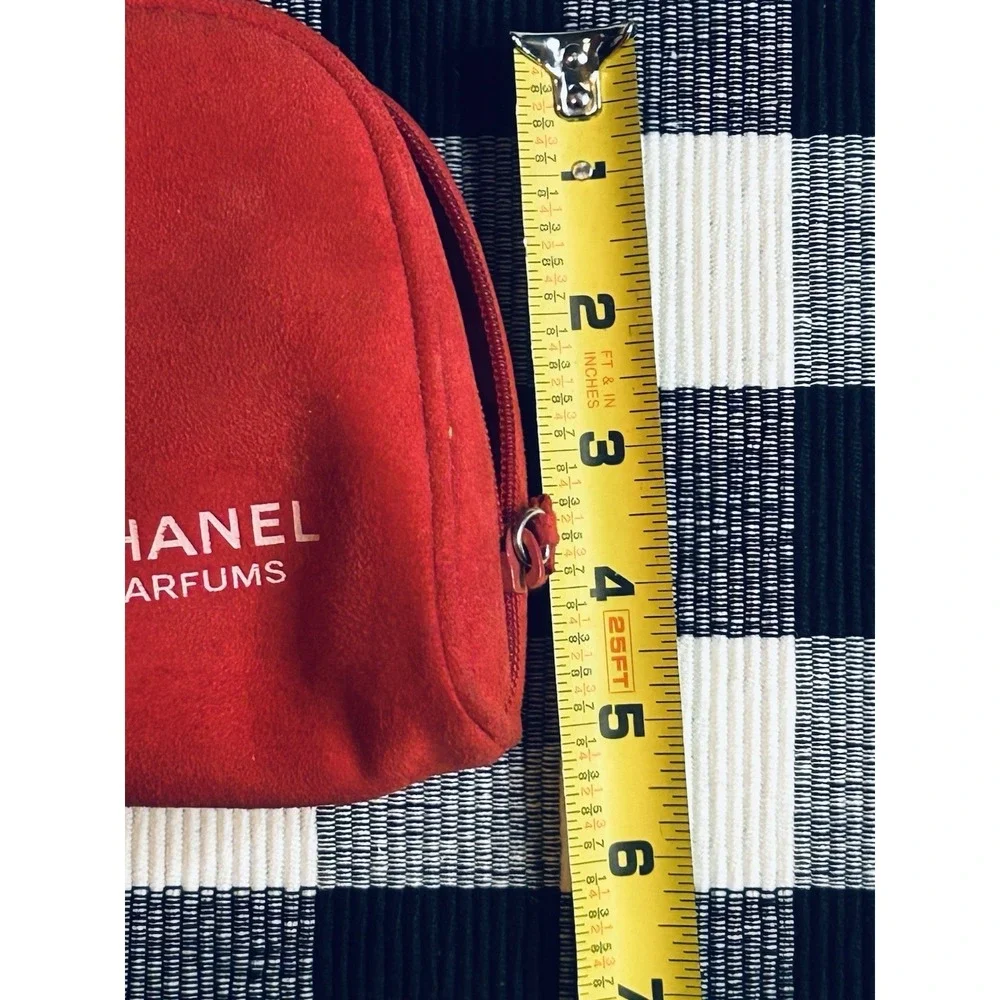 CHANEL Beauty Cosmetic Makeup Bag Pouch Clutch (RED and White) 10